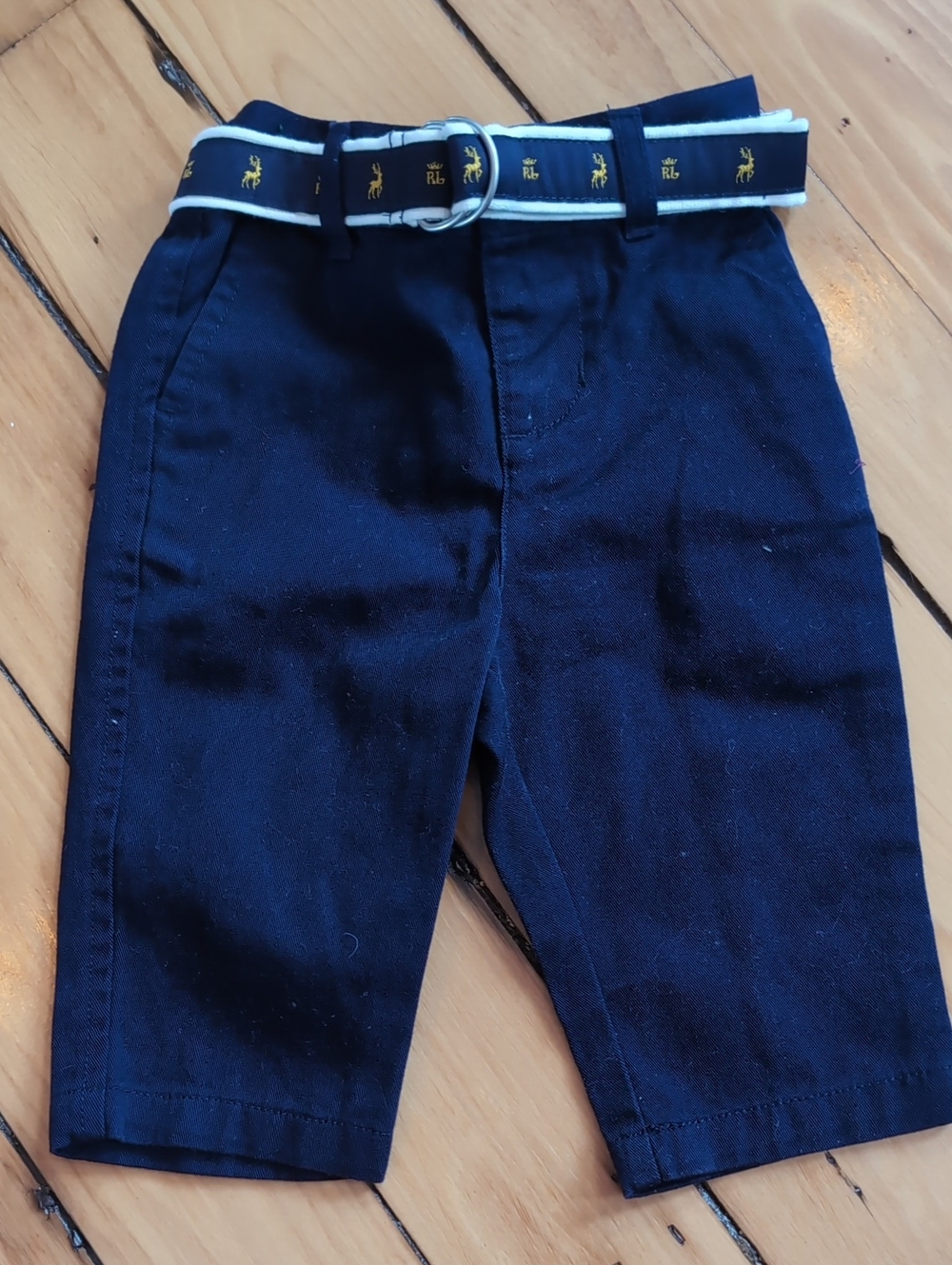 Ralph Lauren Navy Twill Pants with RL Bealt 6mo
